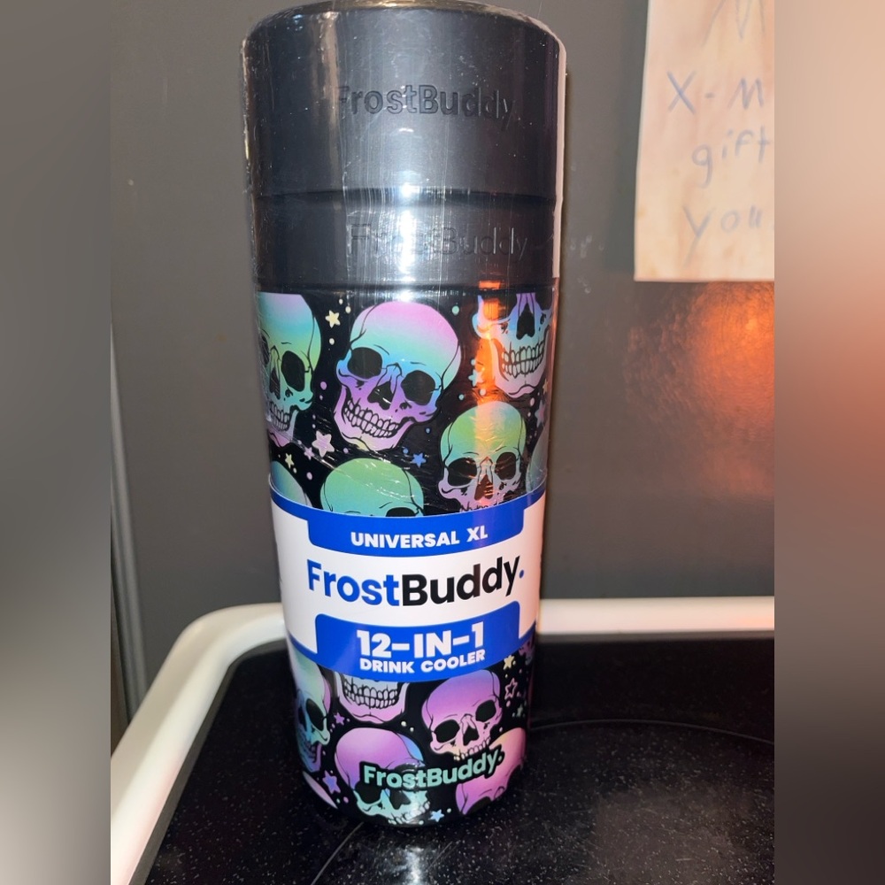 FrostBuddy To Go Buddy Universal XL 12-N-1 drink cooler. NIB. Reaper design